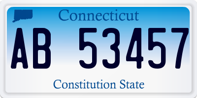 CT license plate AB53457