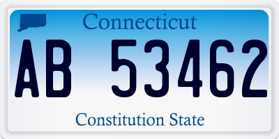 CT license plate AB53462