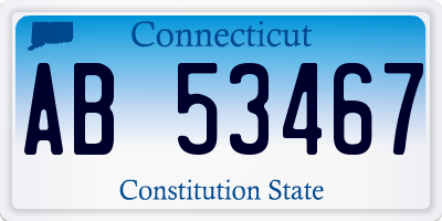 CT license plate AB53467