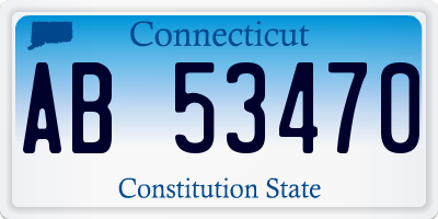 CT license plate AB53470