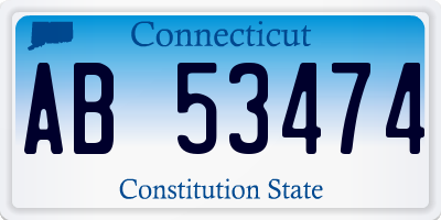 CT license plate AB53474