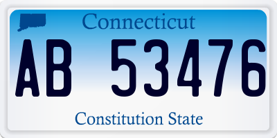 CT license plate AB53476