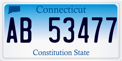 CT license plate AB53477