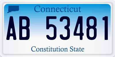 CT license plate AB53481