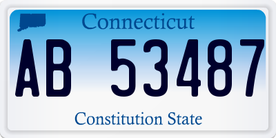 CT license plate AB53487