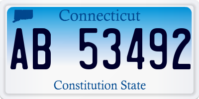 CT license plate AB53492