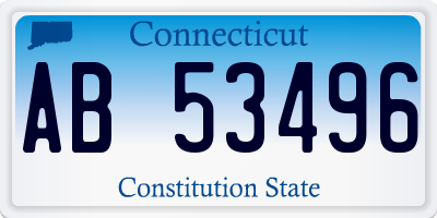 CT license plate AB53496