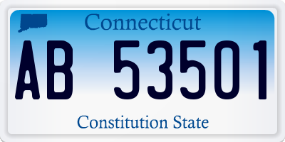 CT license plate AB53501