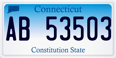 CT license plate AB53503