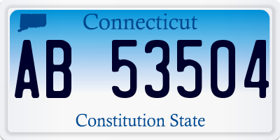 CT license plate AB53504