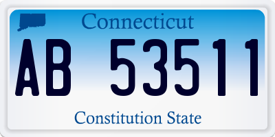 CT license plate AB53511
