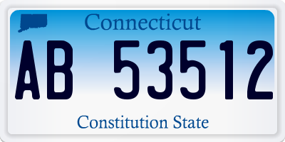 CT license plate AB53512