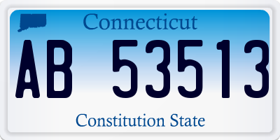 CT license plate AB53513