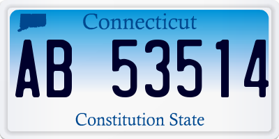CT license plate AB53514