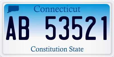 CT license plate AB53521