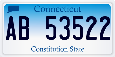 CT license plate AB53522