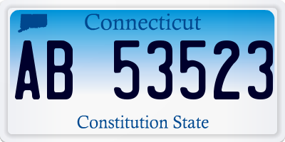 CT license plate AB53523