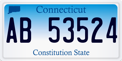 CT license plate AB53524