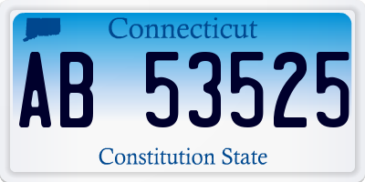 CT license plate AB53525