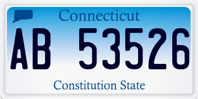 CT license plate AB53526