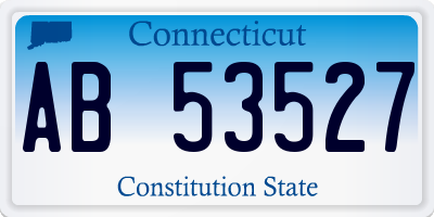 CT license plate AB53527