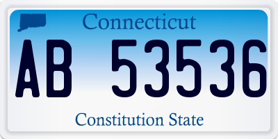 CT license plate AB53536