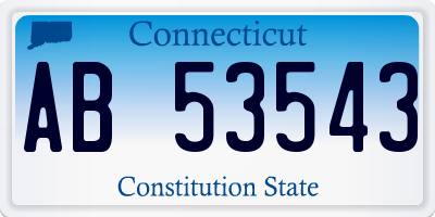 CT license plate AB53543