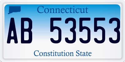 CT license plate AB53553