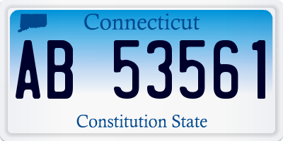 CT license plate AB53561