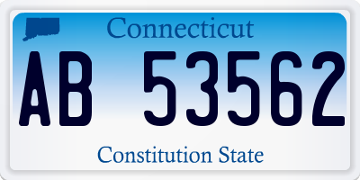 CT license plate AB53562