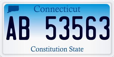 CT license plate AB53563