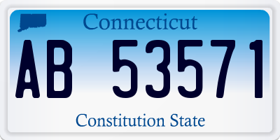 CT license plate AB53571