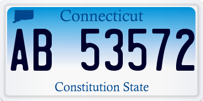 CT license plate AB53572