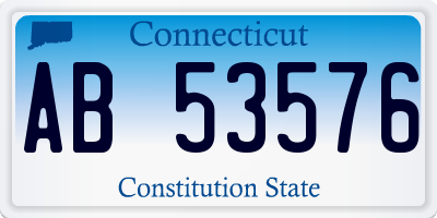 CT license plate AB53576