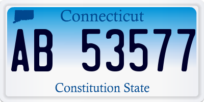 CT license plate AB53577