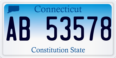 CT license plate AB53578