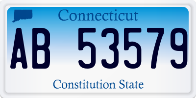 CT license plate AB53579