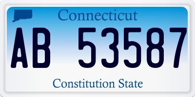 CT license plate AB53587