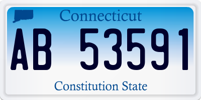 CT license plate AB53591