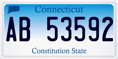 CT license plate AB53592