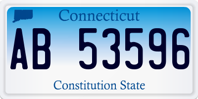 CT license plate AB53596