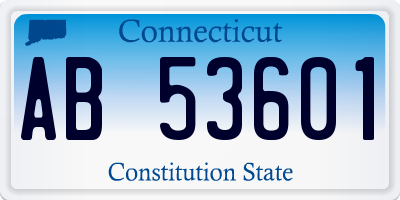 CT license plate AB53601