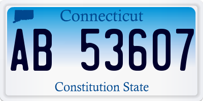 CT license plate AB53607