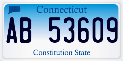 CT license plate AB53609