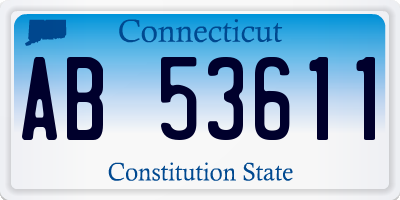 CT license plate AB53611