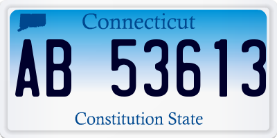 CT license plate AB53613