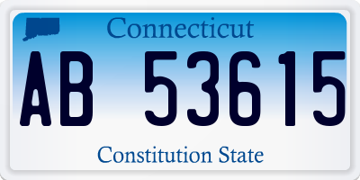 CT license plate AB53615