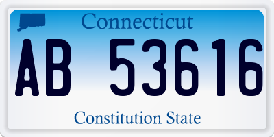 CT license plate AB53616