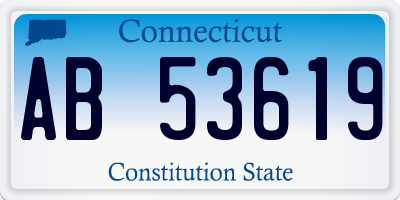 CT license plate AB53619