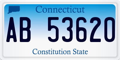 CT license plate AB53620